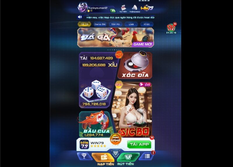 Rút tiền Win79